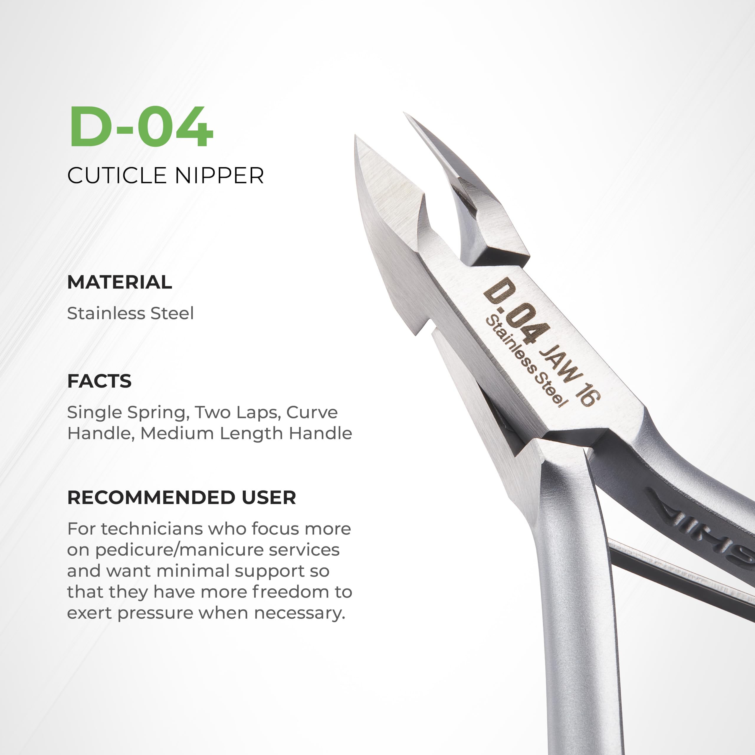 Ergonomic handle of Nghia D-04 cuticle trimmer