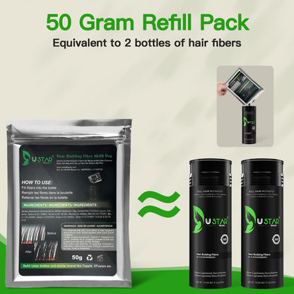 USTAR sweat resistant beard and scalp hair building powder application process