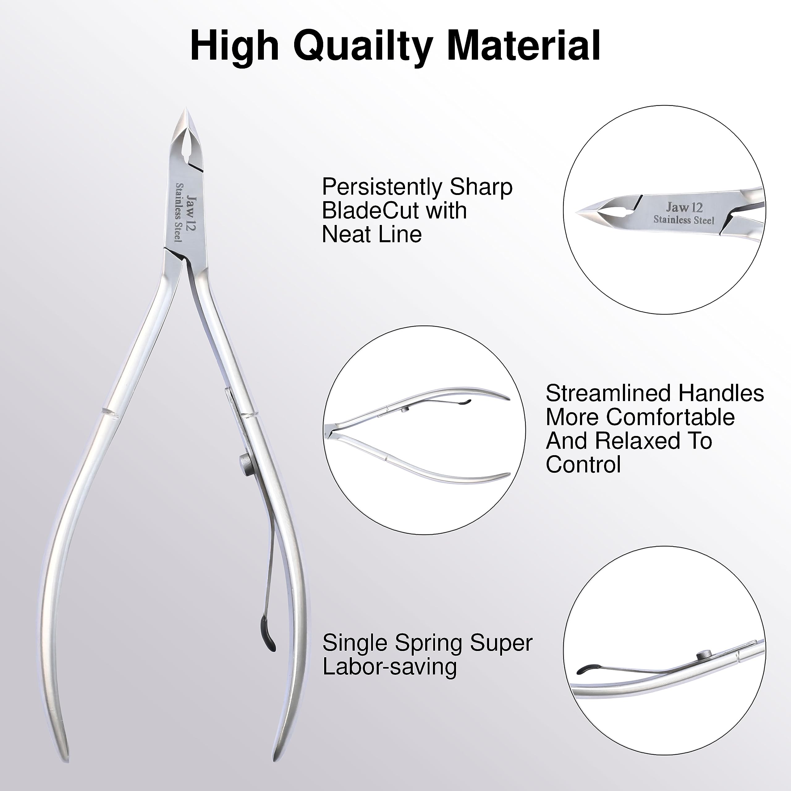 Close up of UM Supplies cuticle nipper 4mm jaw blade