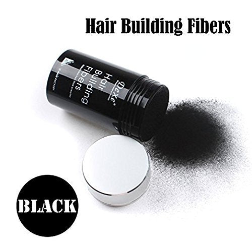 Water-resistant and sweat-resistant demonstration of Dexe black hair powder on real hair.