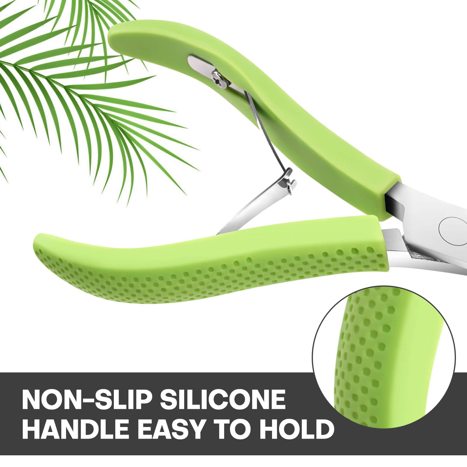TEAORB professional cuticle clipper demonstrating the built in flexible spring mechanism for precise hand control.
