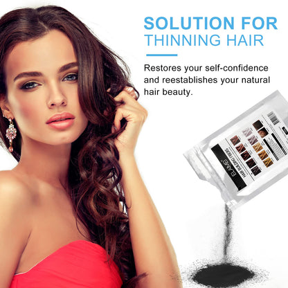 Sweat and wind resistant black hair building powder texture close up