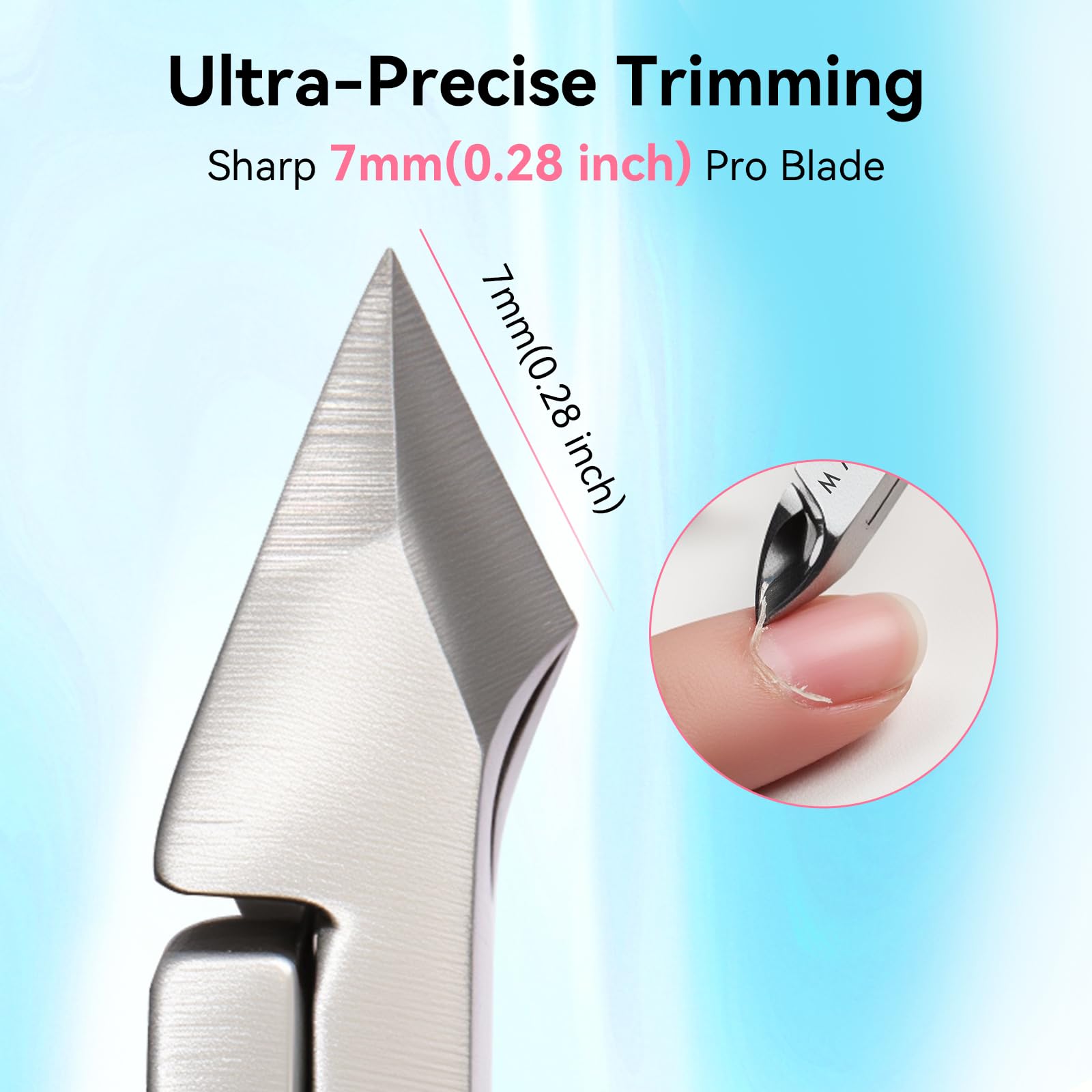 Close up of Makartt 7mm cuticle nipper blade