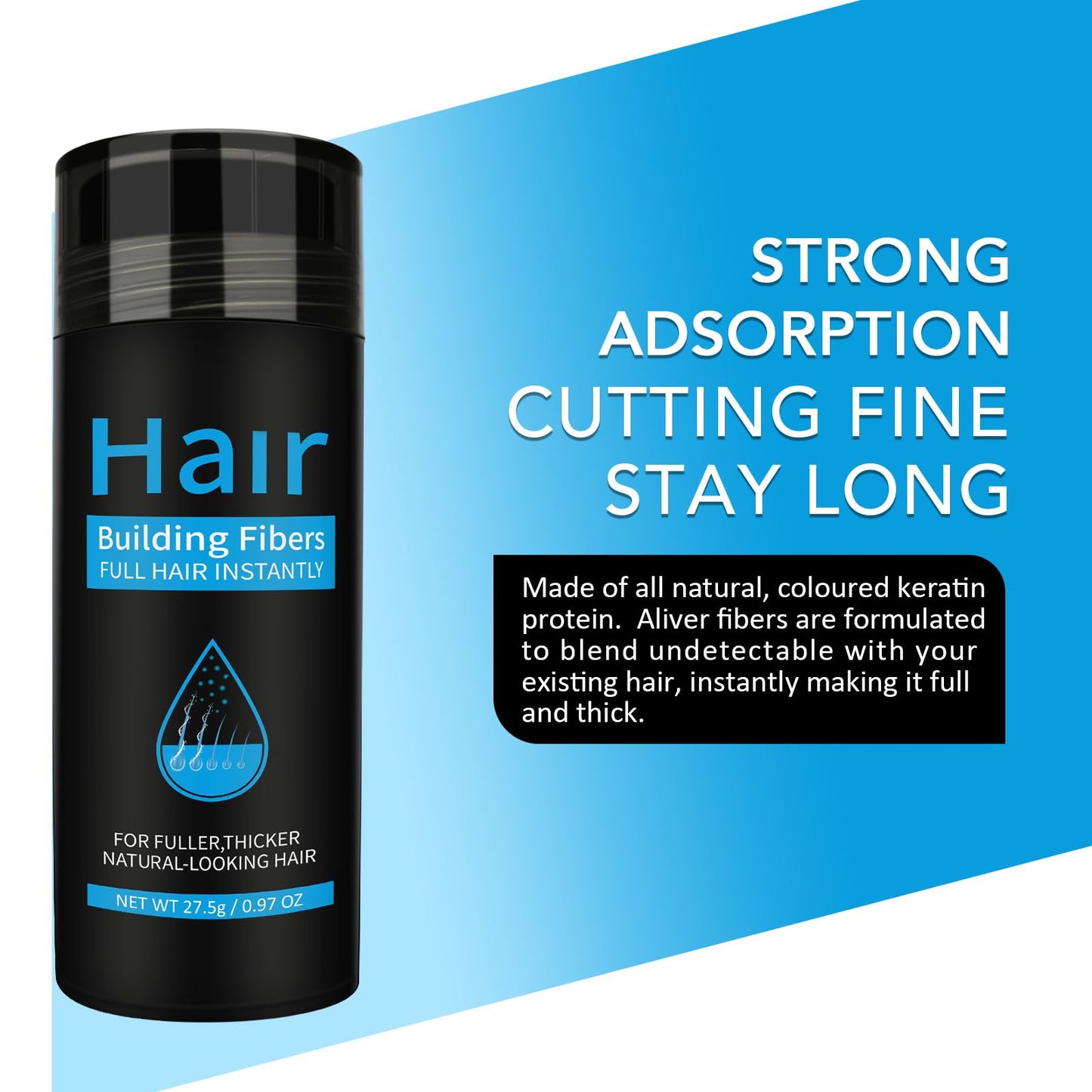 Find Back hair thickening powder before and after visual on scalp bald spots