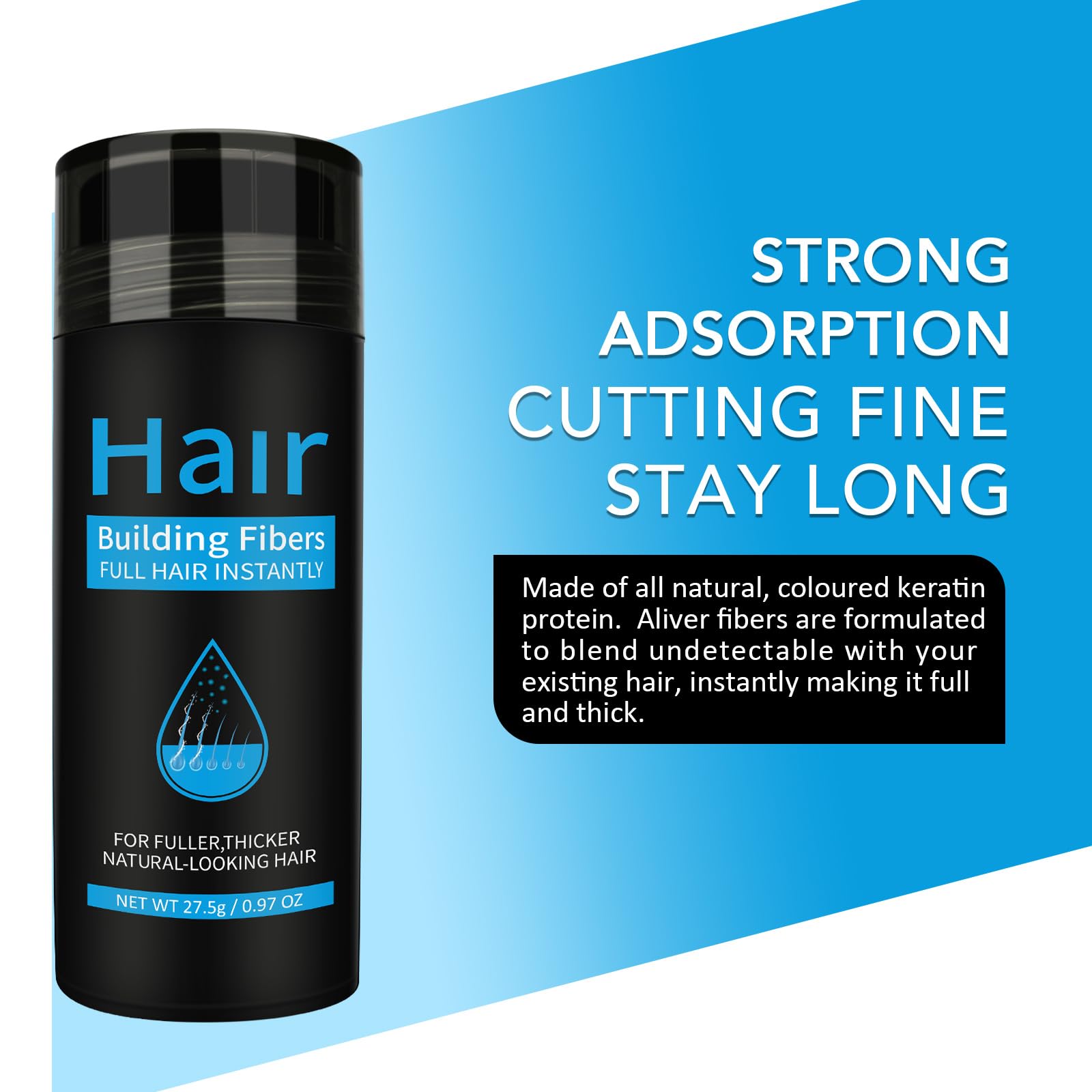 Find Back hair thickening powder before and after visual on scalp bald spots
