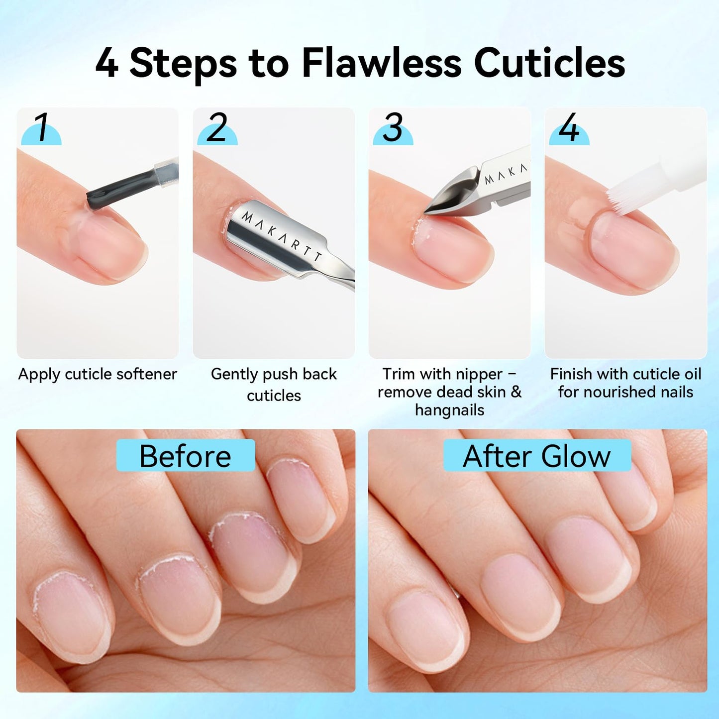 Comparison of cuticle nipper and pusher components