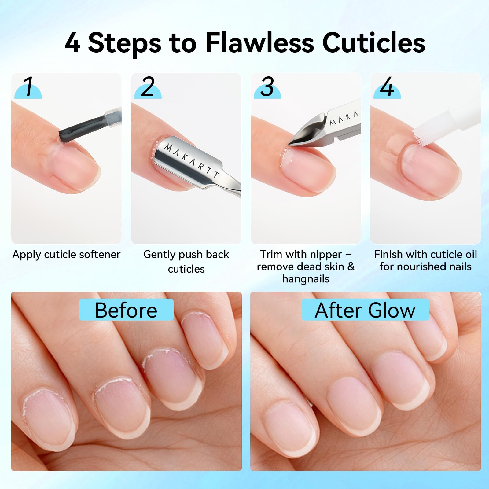 Comparison of cuticle nipper and pusher components
