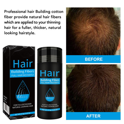 Natural looking hair thickening microfibers texture demonstration