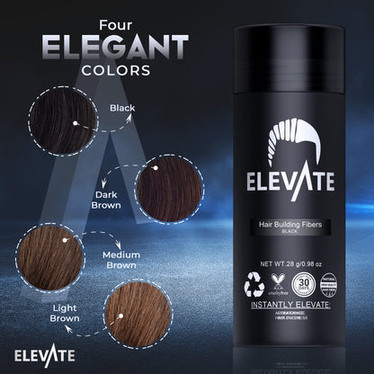 ELEVATE undetectable hair thickening fibers close up shot of the sifter top.
