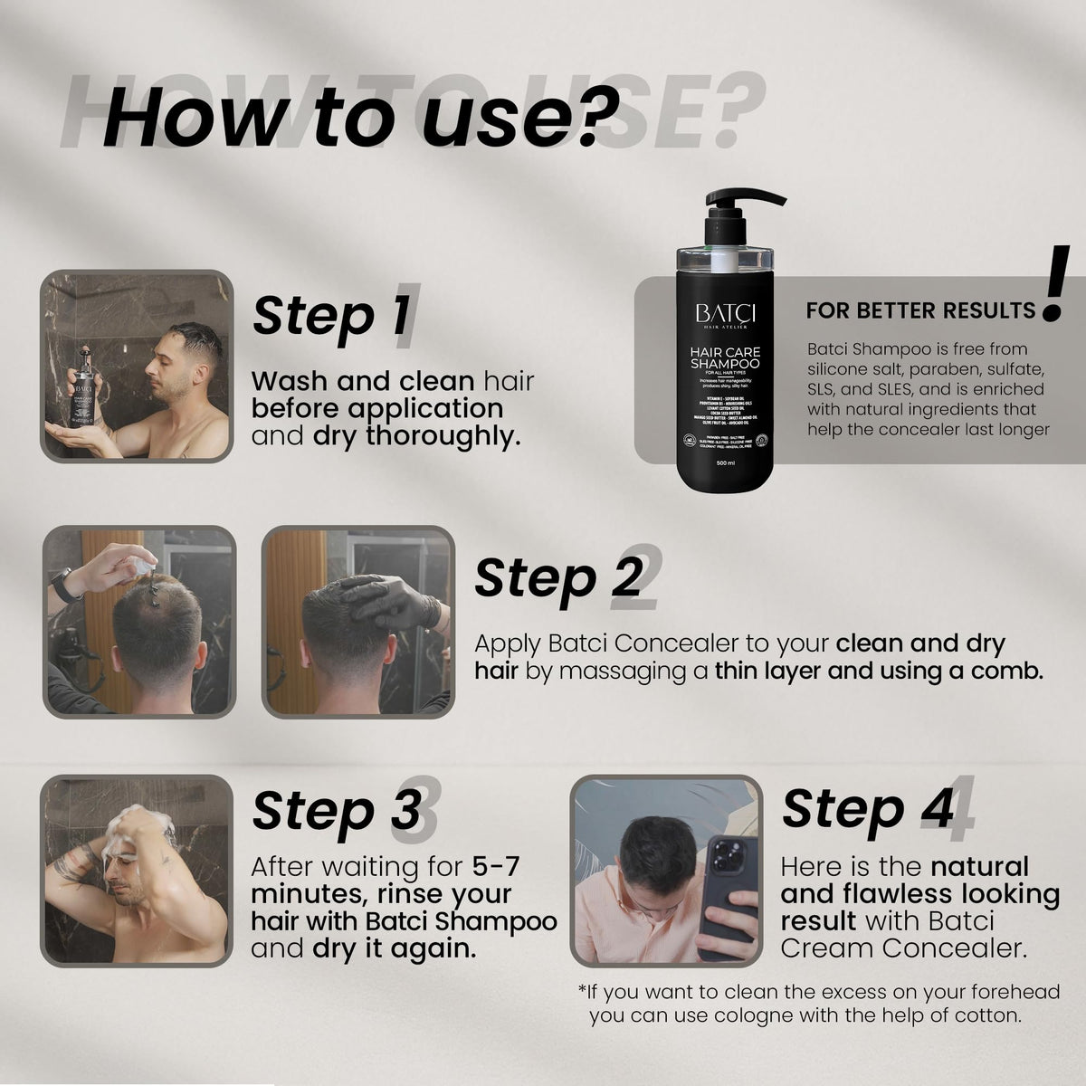 Lifestyle image of a person holding the sweat-resistant root touch-up cream