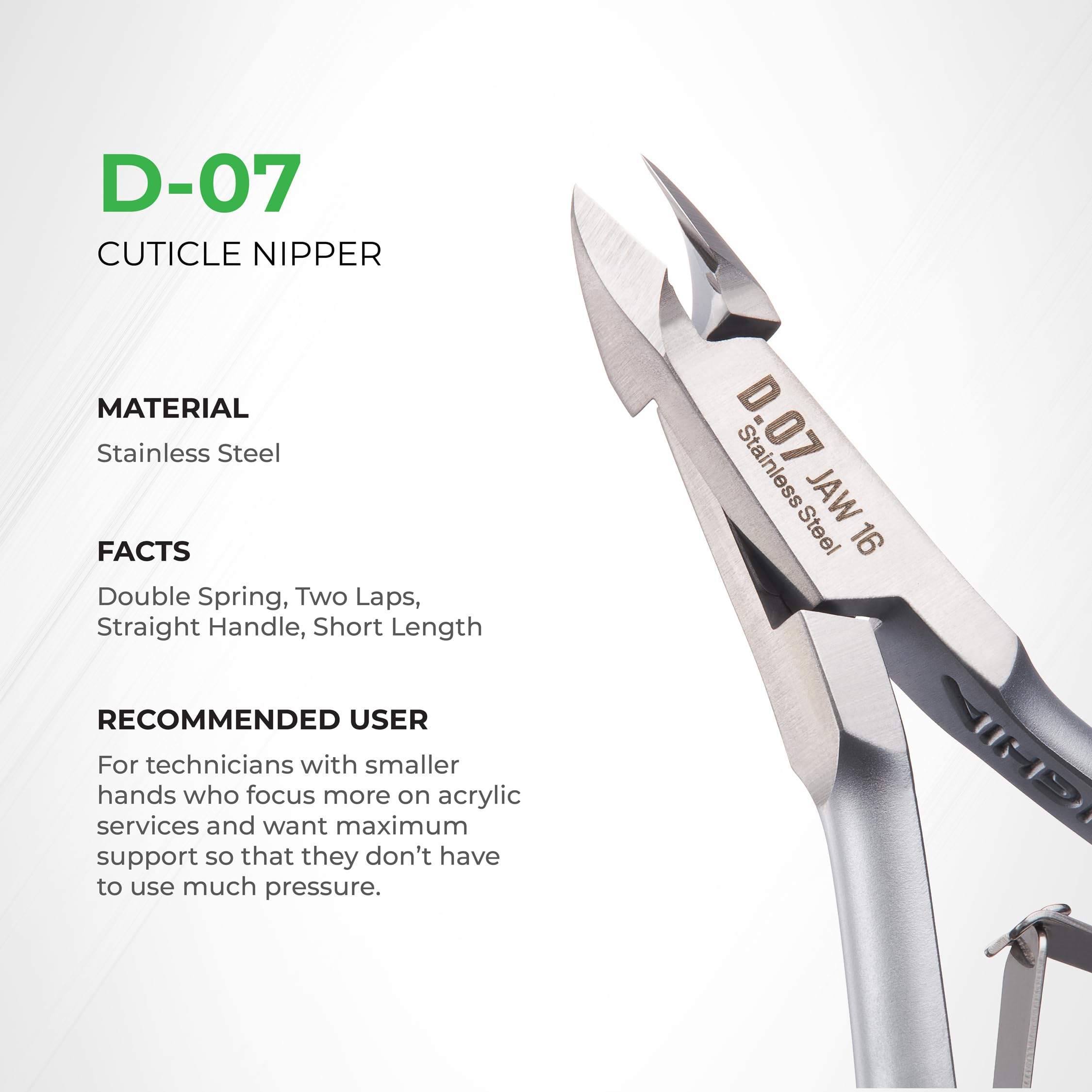 Nghia cuticle nipper showing ergonomic handle design