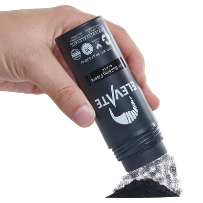 Authentic ELEVATE natural keratin fibers for concealing bald spots instantly.