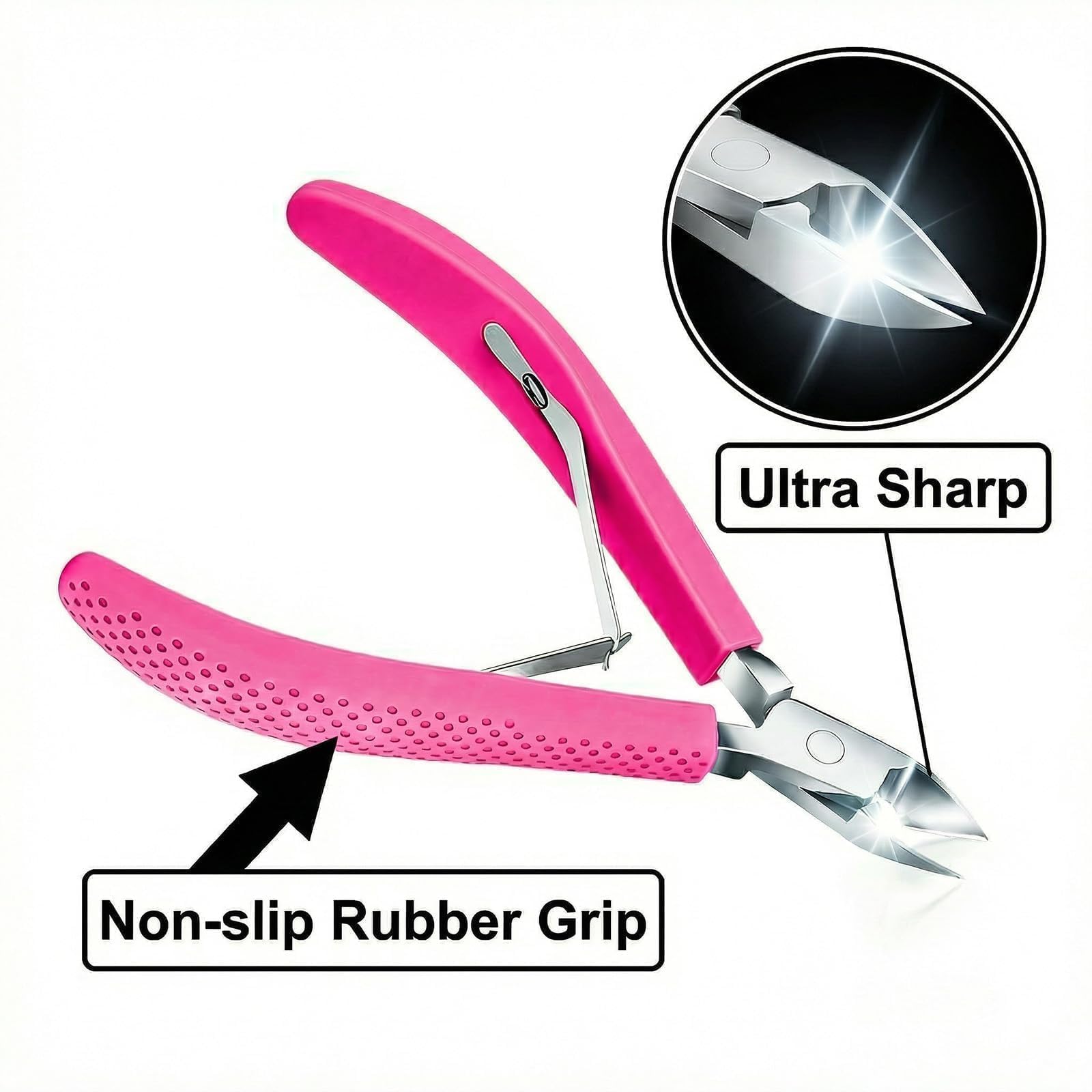 Criyar cuticle nipper with ergonomic silicone handle