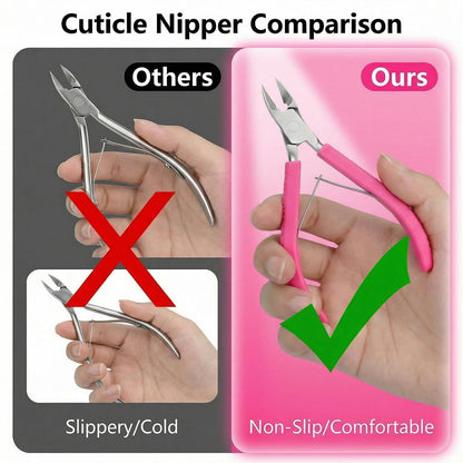 Professional nail care tool with non-slip grip