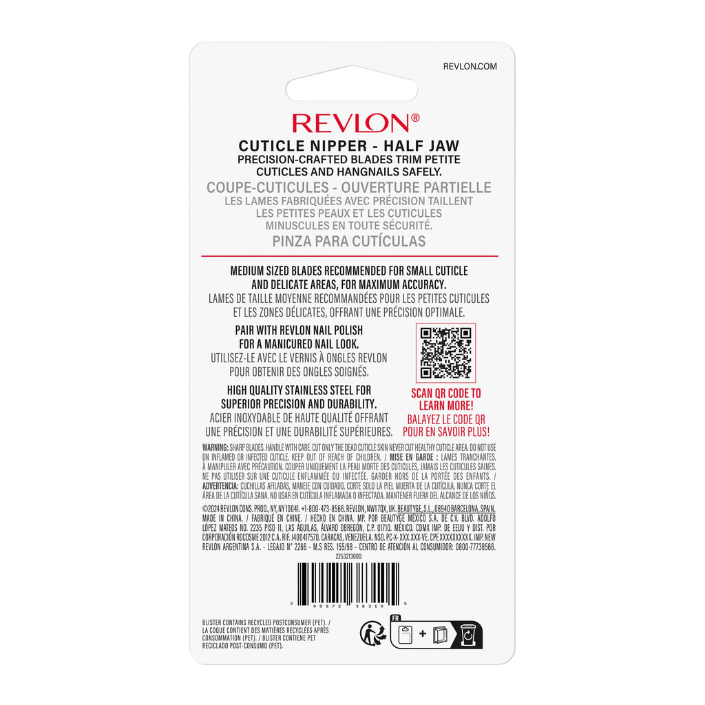Ergonomic non-slip handle of Revlon cuticle nipper tool
