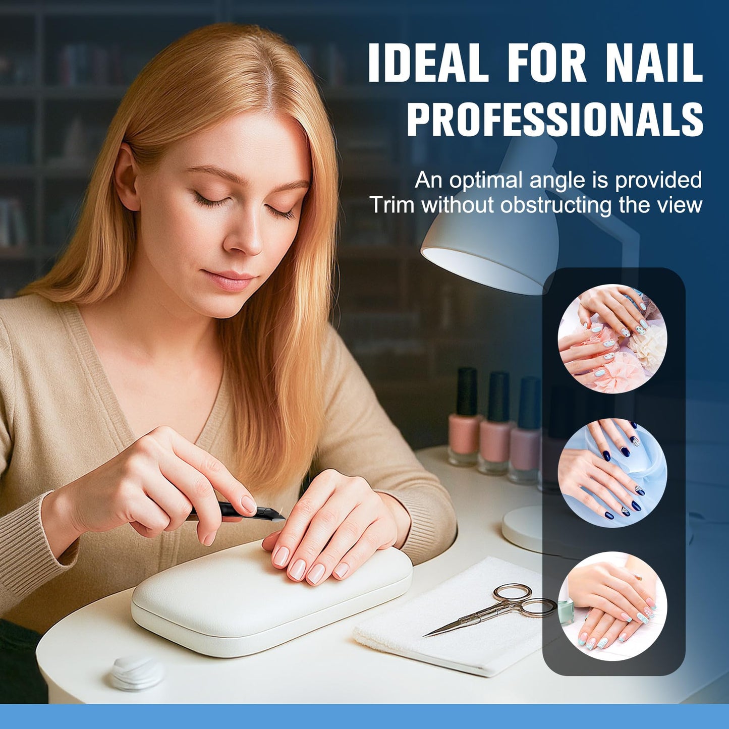 Authentic FERYES professional cuticle cutter resting flat on a clean salon workspace setup