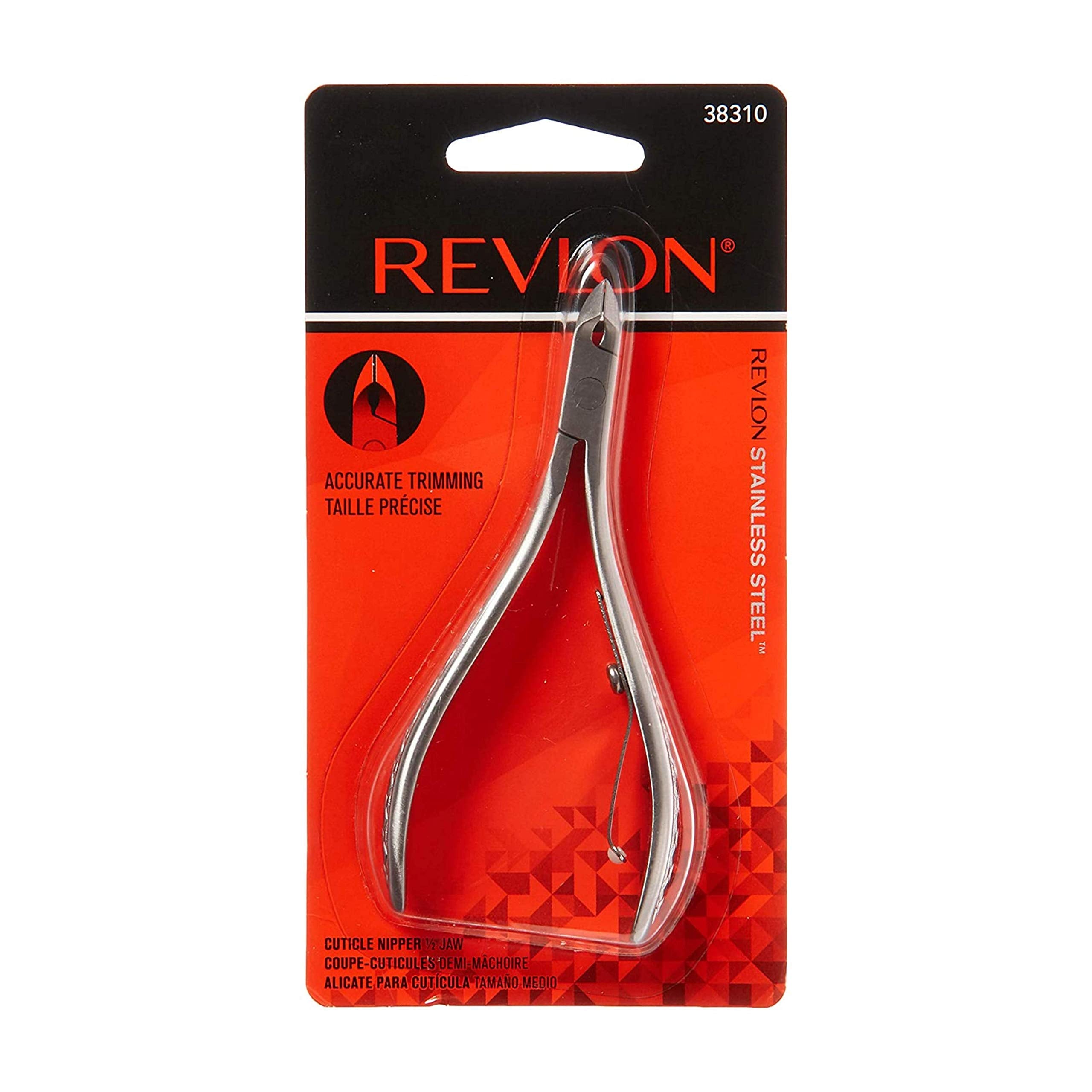 Side profile of Revlon stainless steel nail care nipper