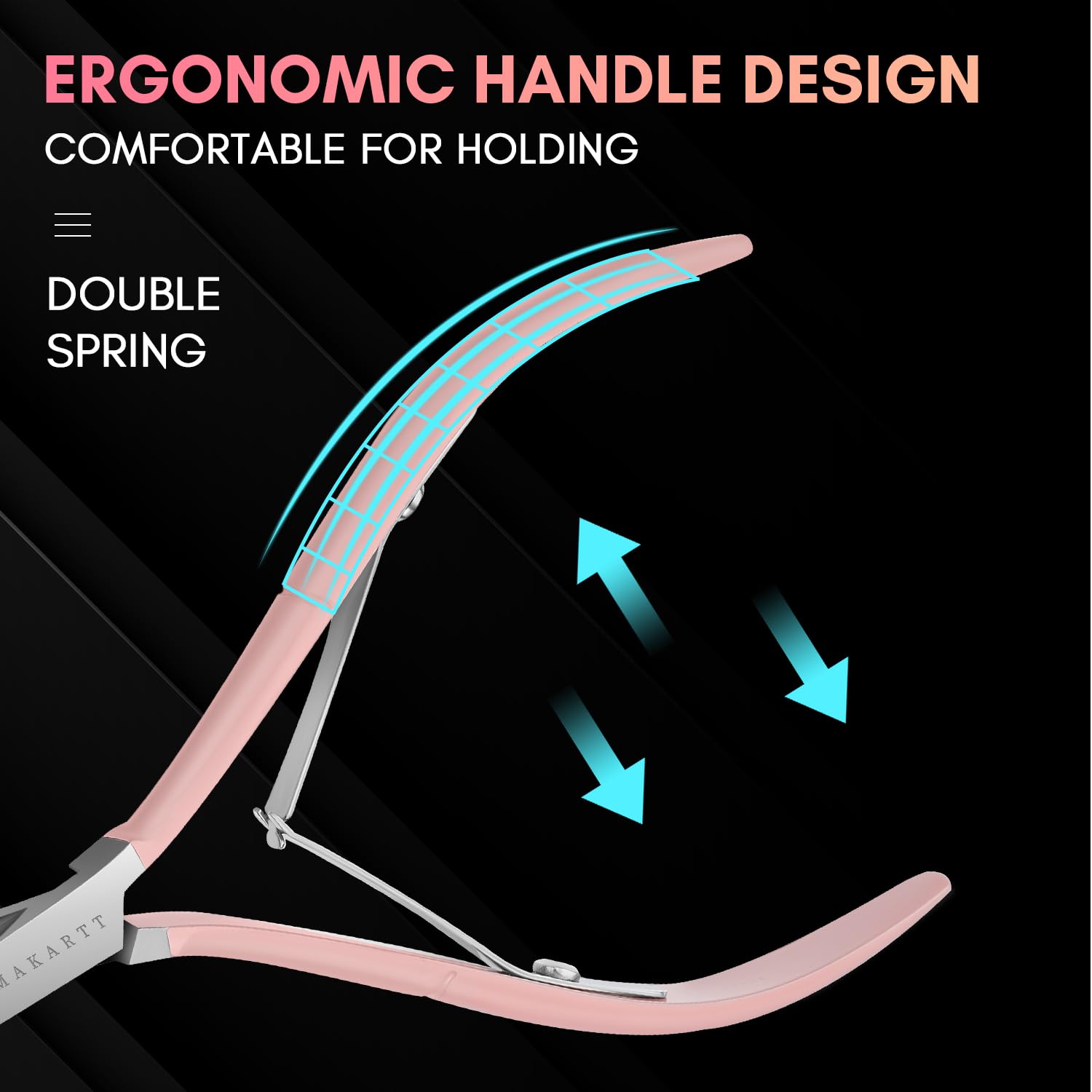 Premium stainless steel cuticle cutter by Makartt for salon grade manicure nail care prep