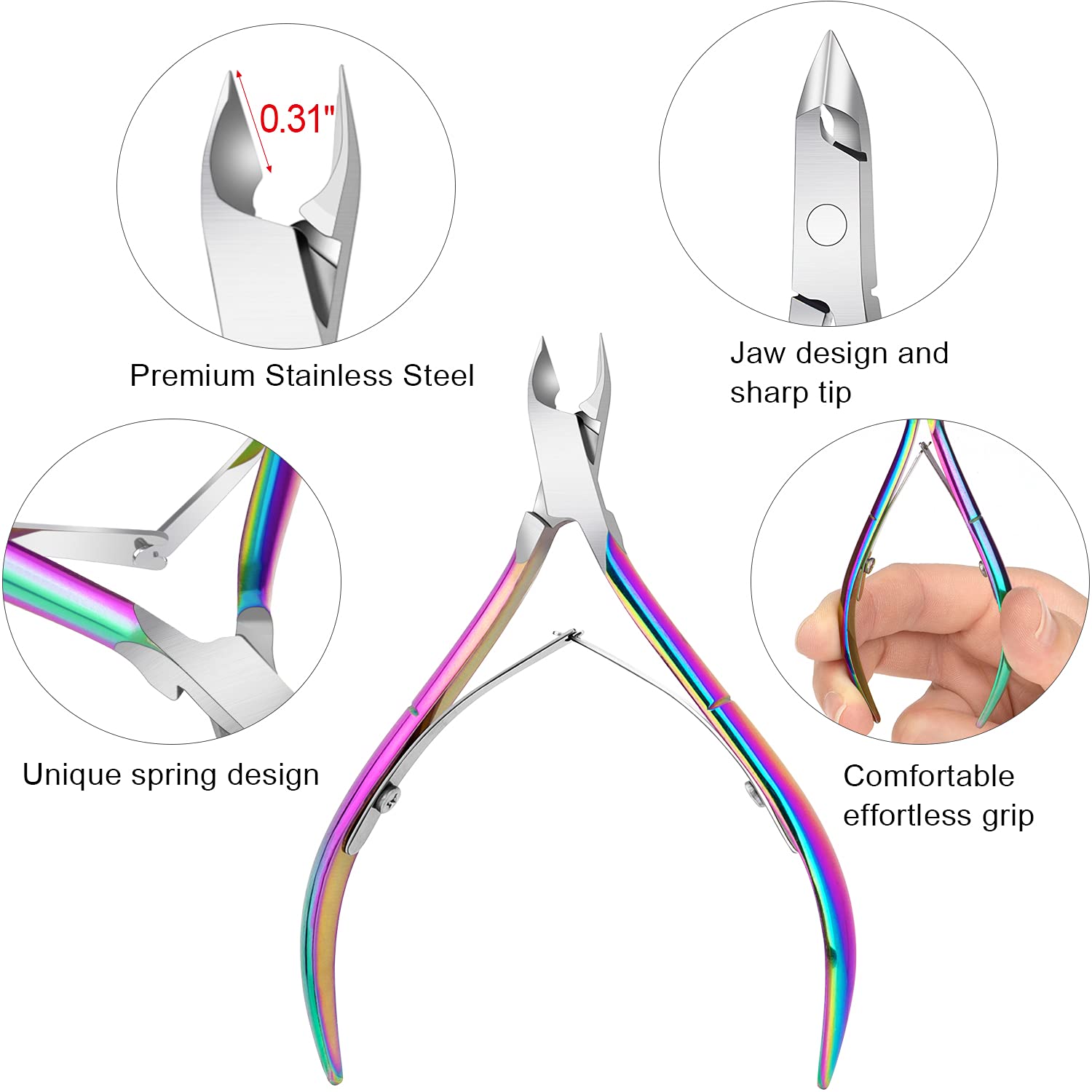 Awpeye cuticle nipper showing double spring handle mechanism