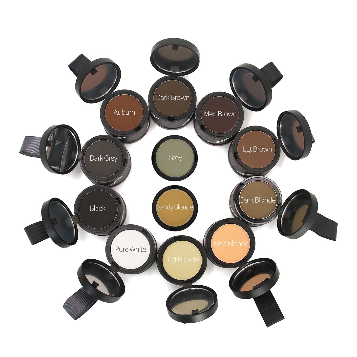 Sweat resistant black root touch up shadow powder close up detailed shot