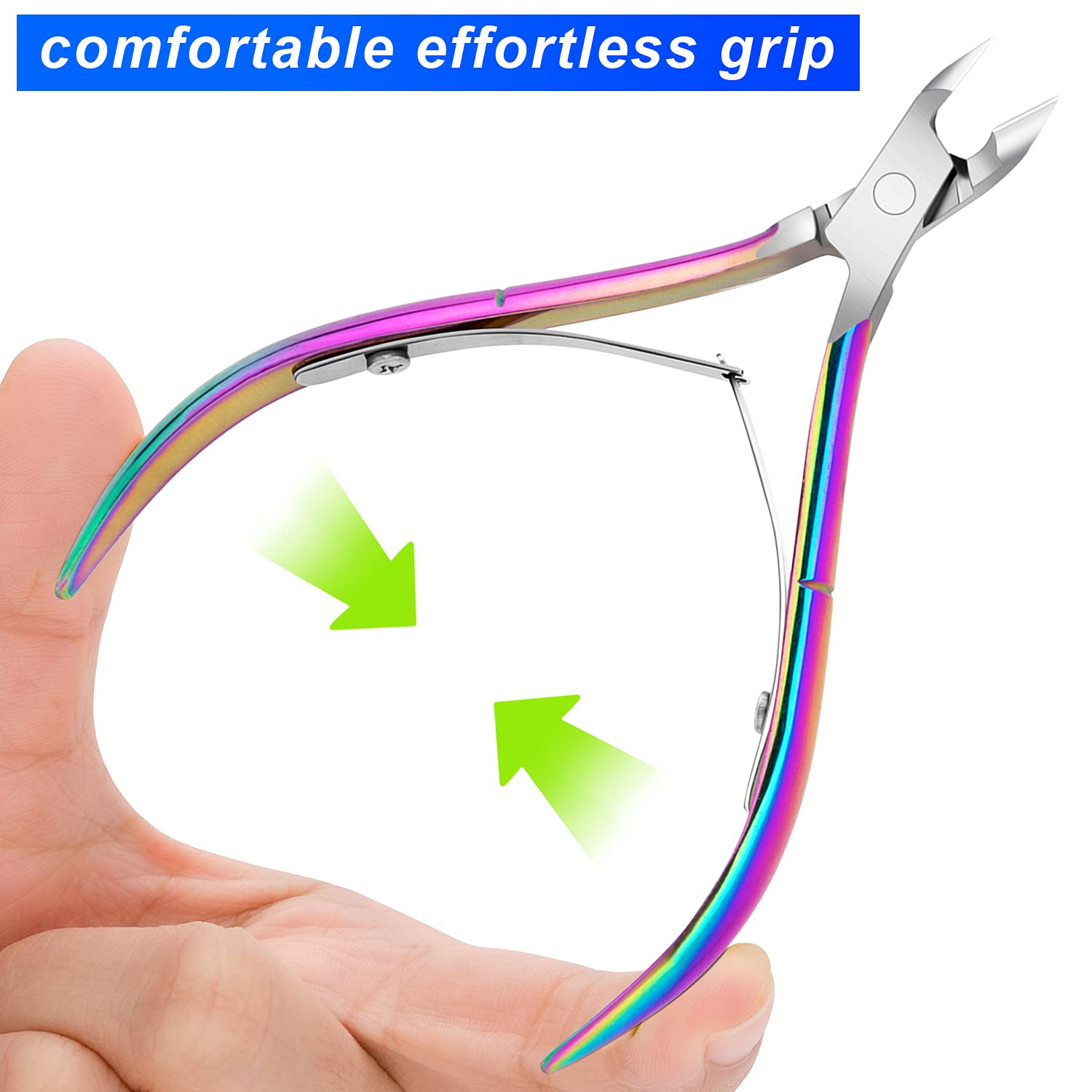 Four pack set of rainbow cuticle nippers with protective covers