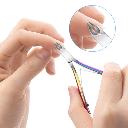 Professional salon manicure tools set rainbow finish