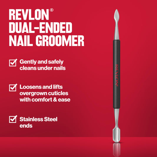 Close up of Revlon stainless steel cuticle pusher end