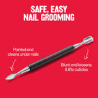 Side profile view of Revlon dual ended manicure tool