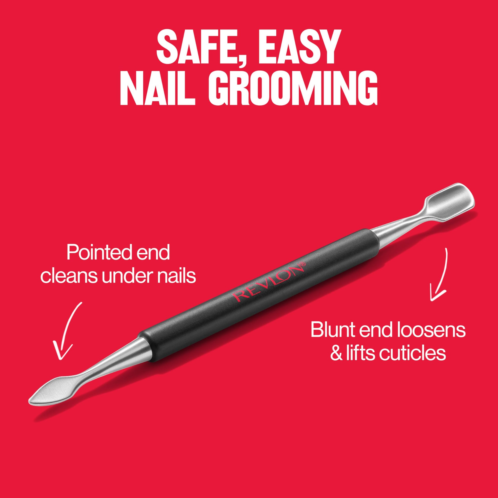 Side profile view of Revlon dual ended manicure tool