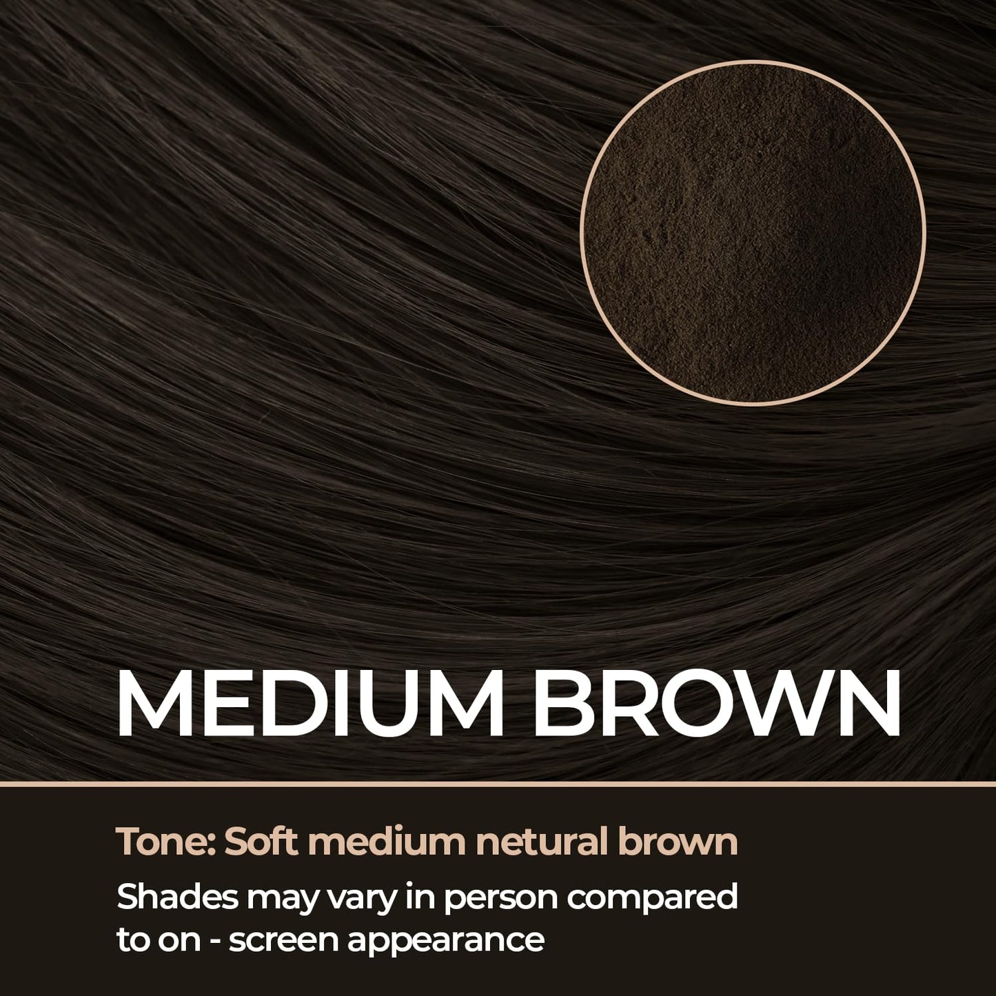 Confierr hair thickening powder bottle showing medium brown color variant label