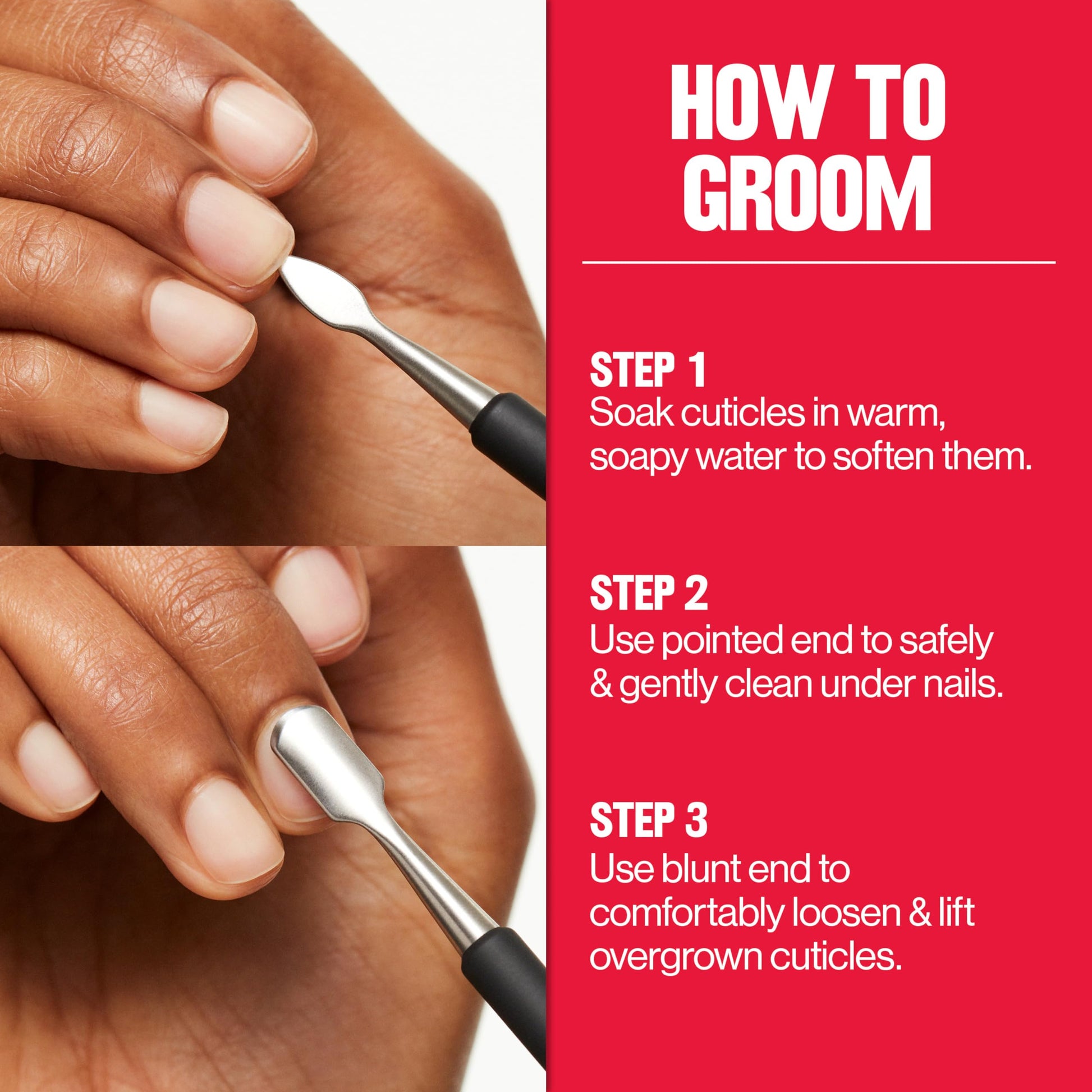 Revlon nail groomer scoop end for cleaning nails