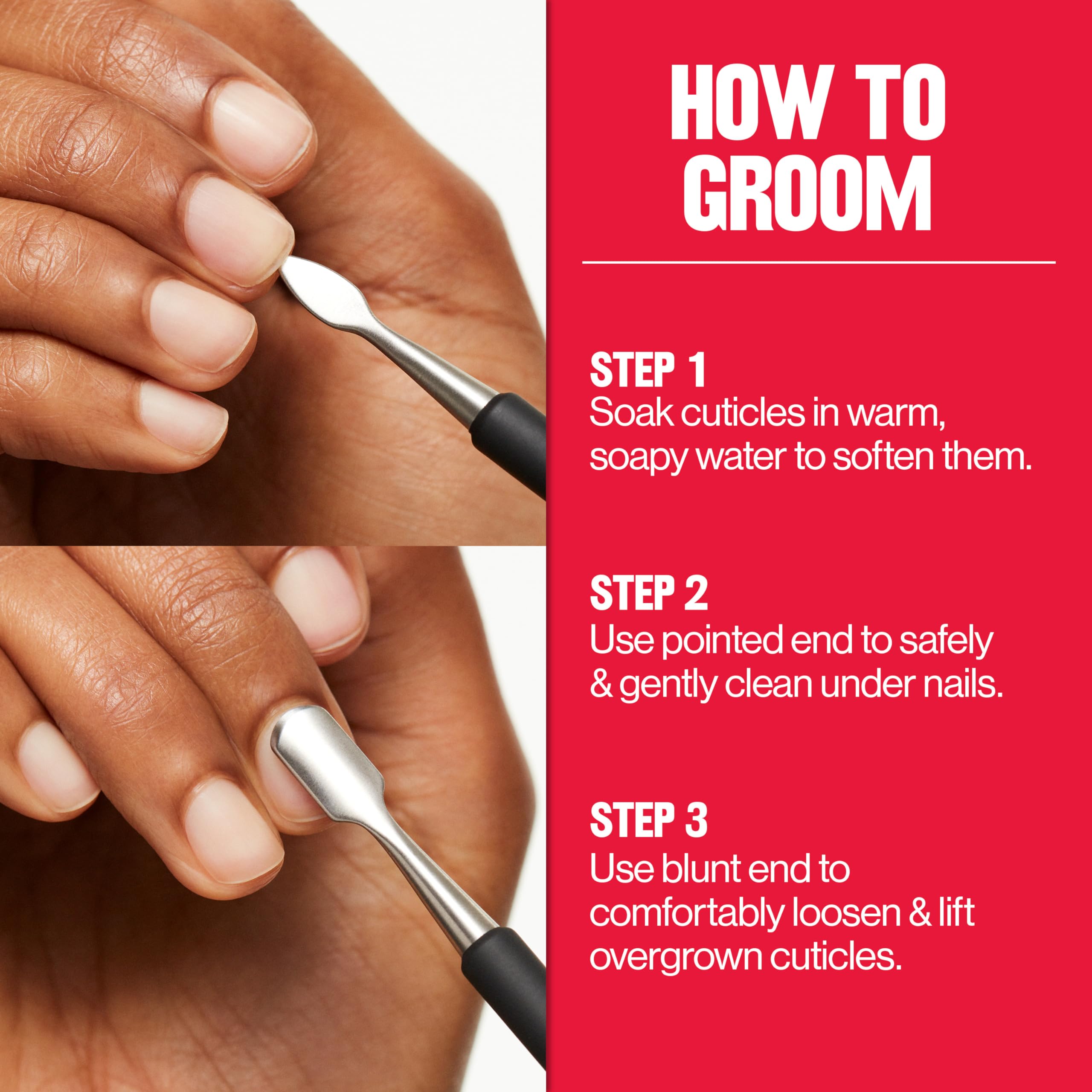 Revlon nail groomer scoop end for cleaning nails