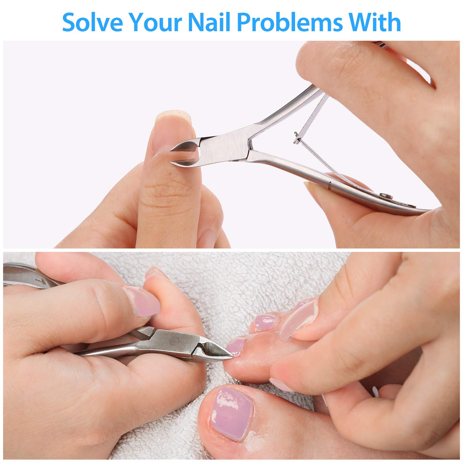 Ergonomic stainless steel handle of Mudder cuticle nipper