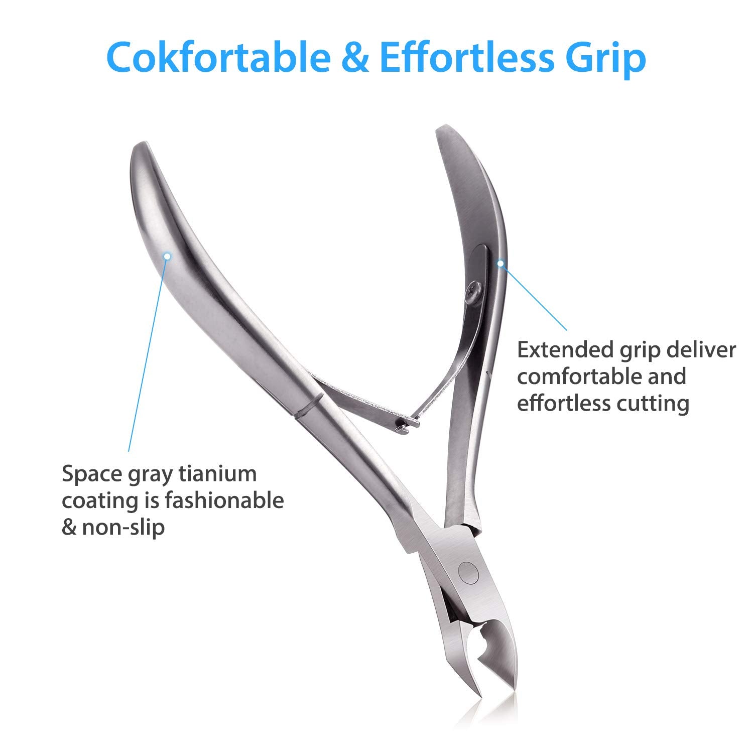 Mudder cuticle nippers with safety plastic tip guard