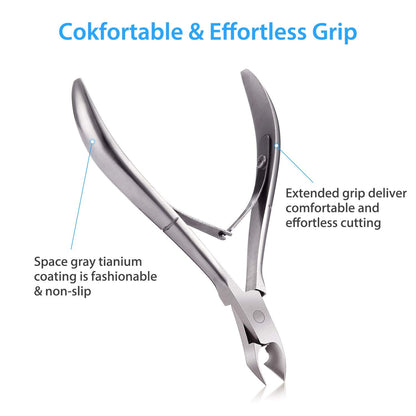 Mudder cuticle nippers with safety plastic tip guard