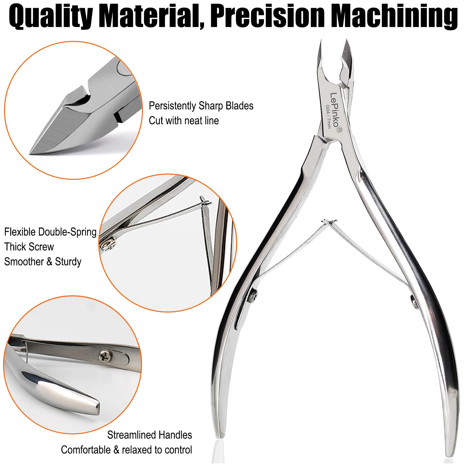 LePinko stainless steel clipper 7mm jaw detail