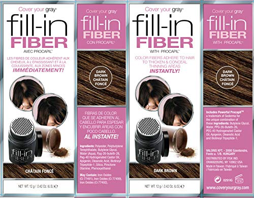Close-up of Dark Brown hair thickening micro-fibers powder texture