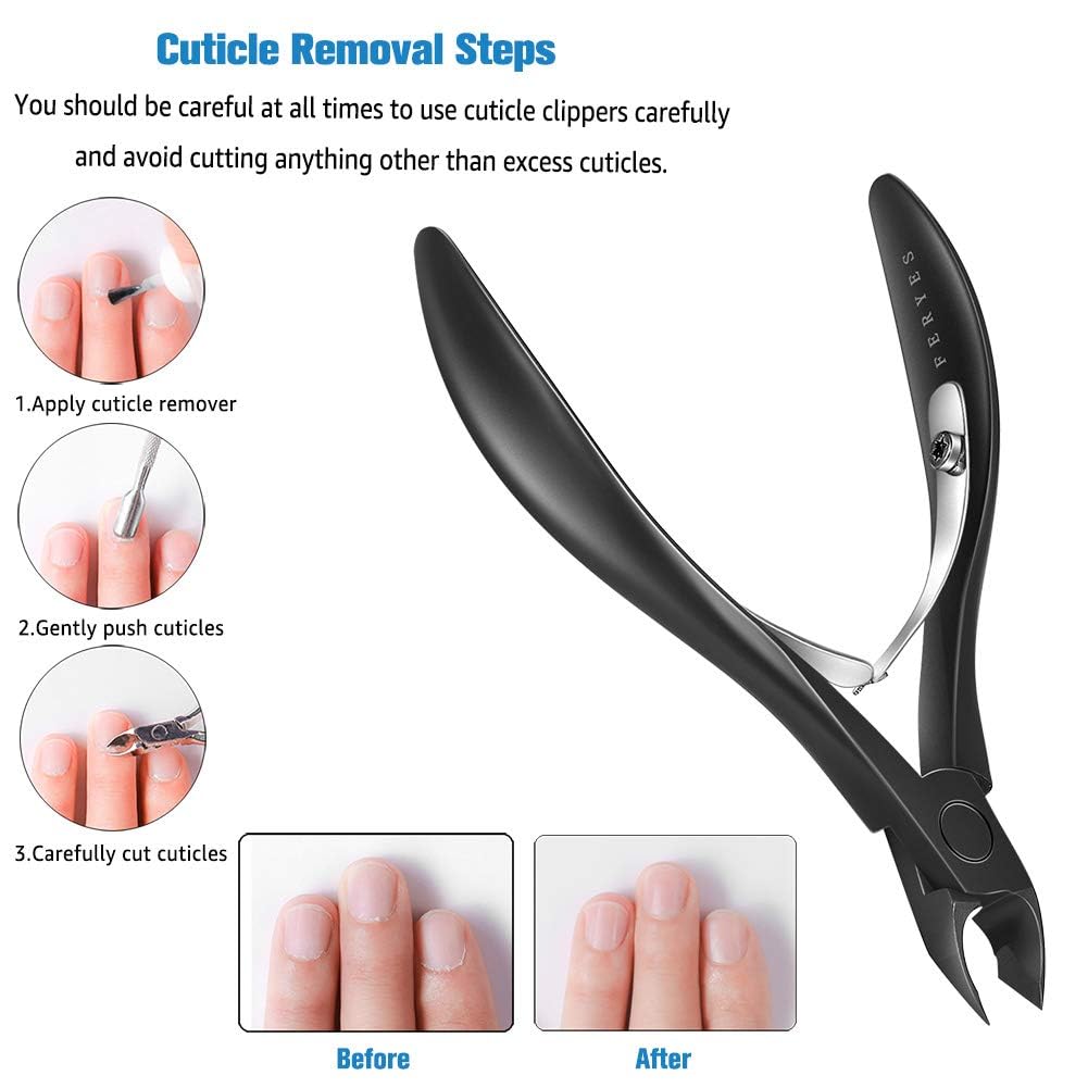 Feryes professional stainless steel cuticle clippers side angle