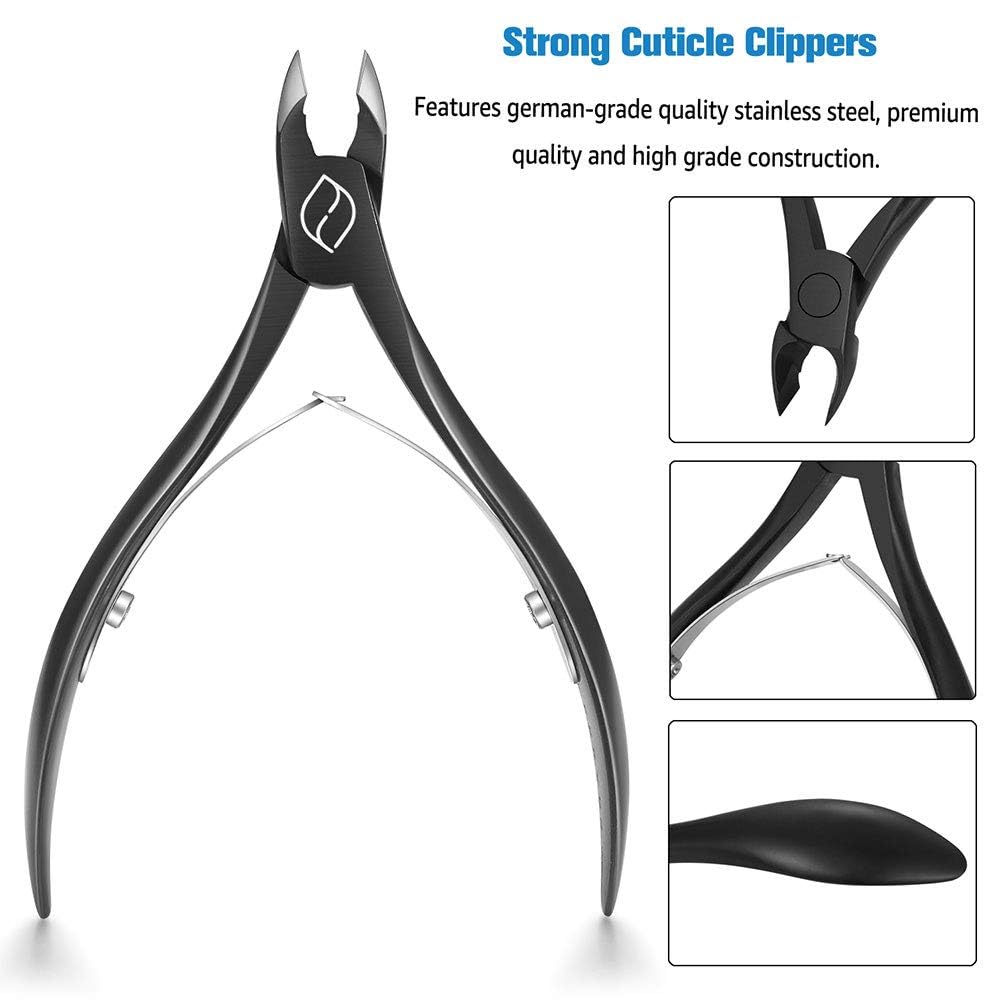 Close up of sharp 1/2 jaw blade on Feryes cuticle trimmer
