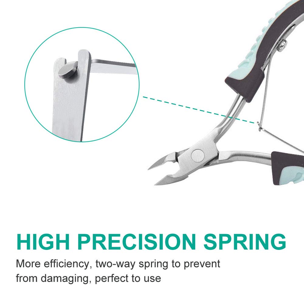 Ergonomic blue non-slip handle of Ivon cuticle nipper