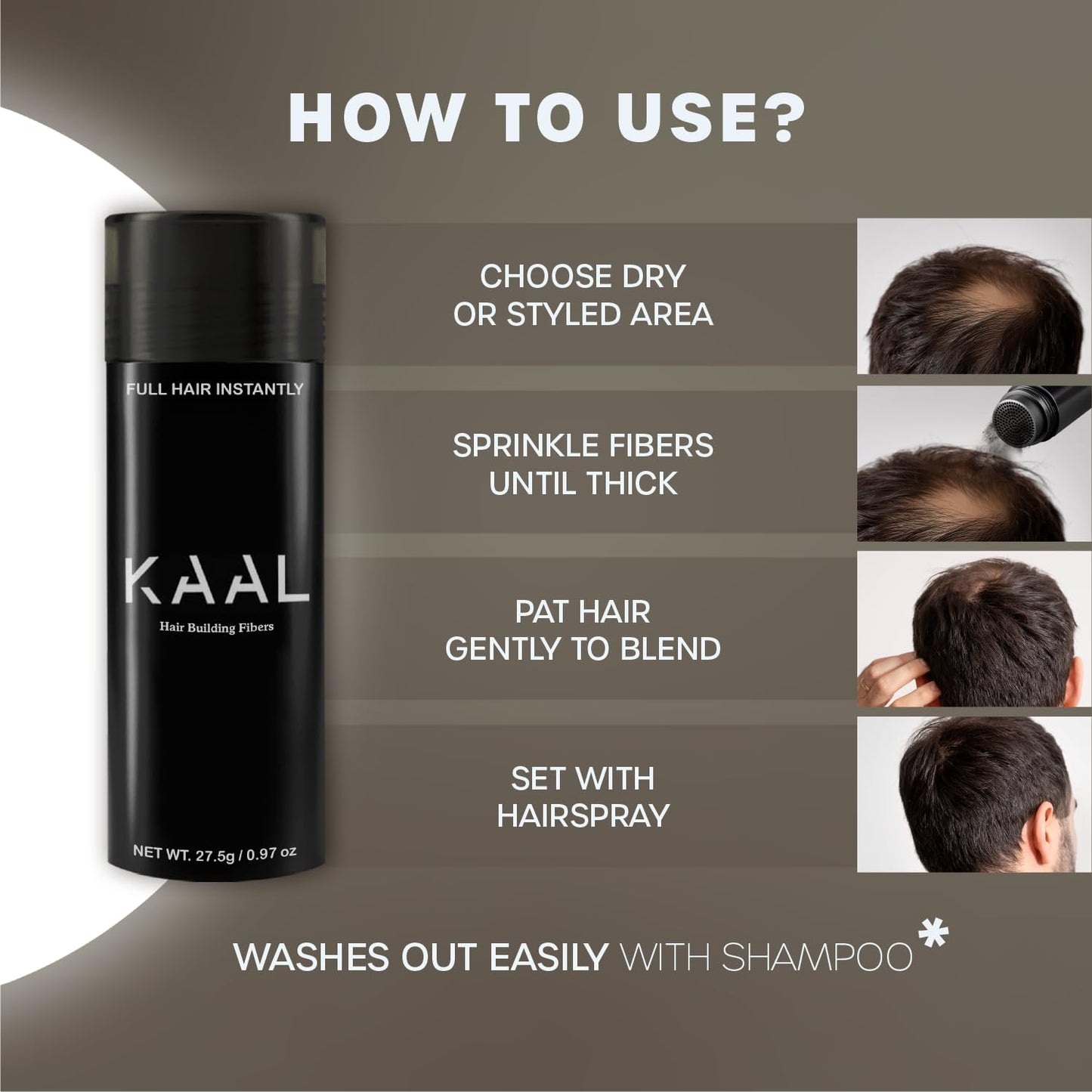 KAAL texturizing hair powder for concealing scalp bald spots