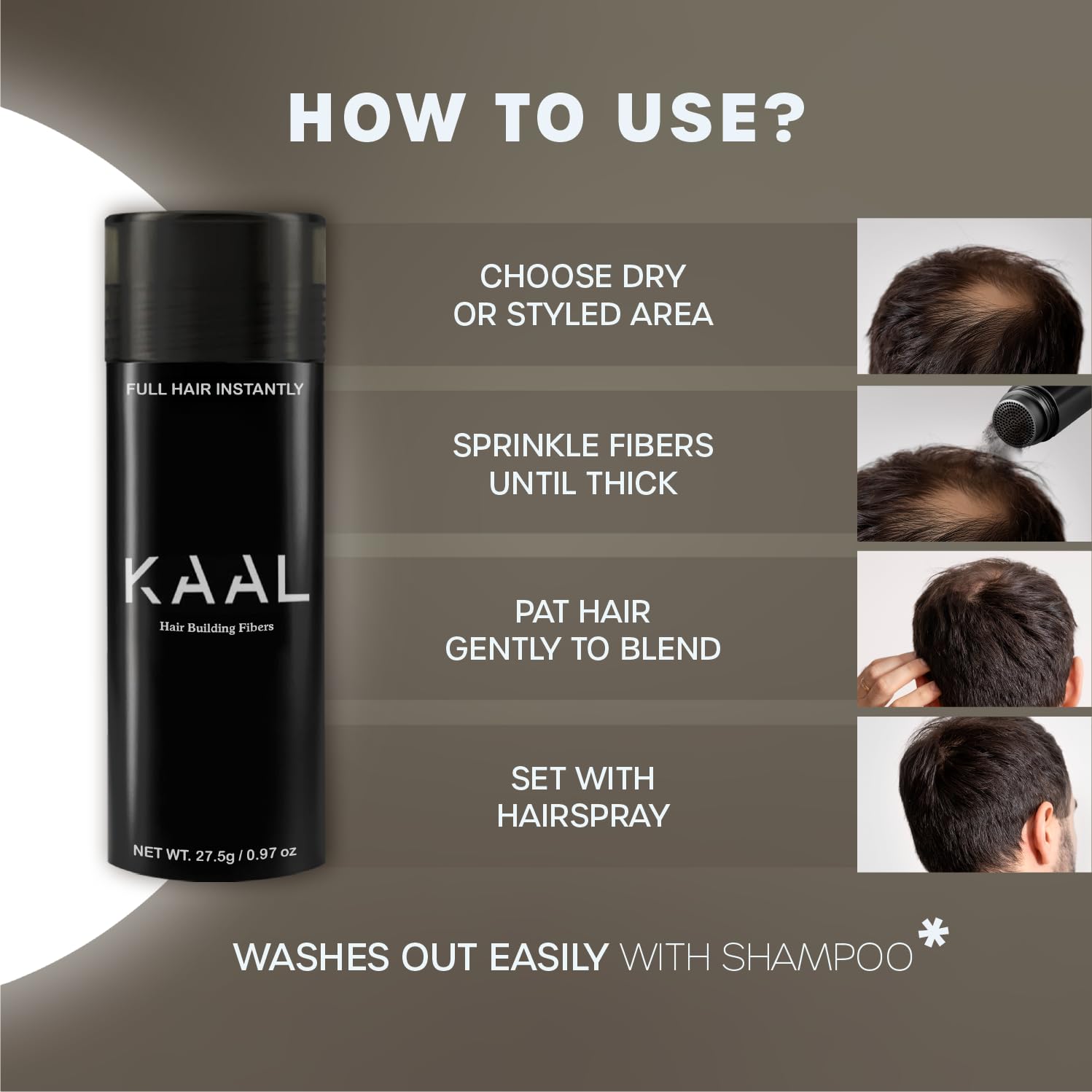 KAAL texturizing hair powder for concealing scalp bald spots