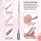Makartt professional manicure tool set in pink finish