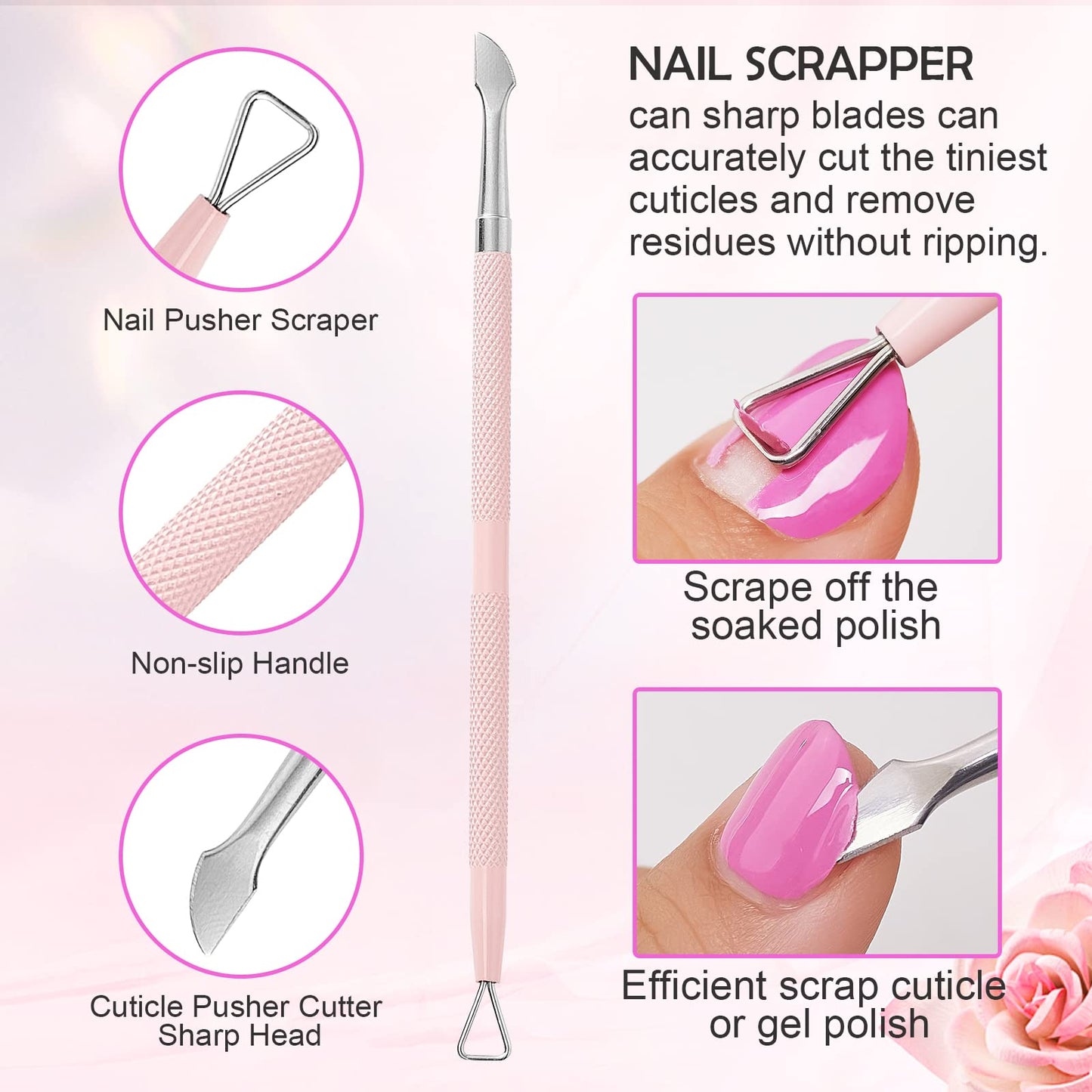 Detailed view of the Makartt gel nail scraper tool