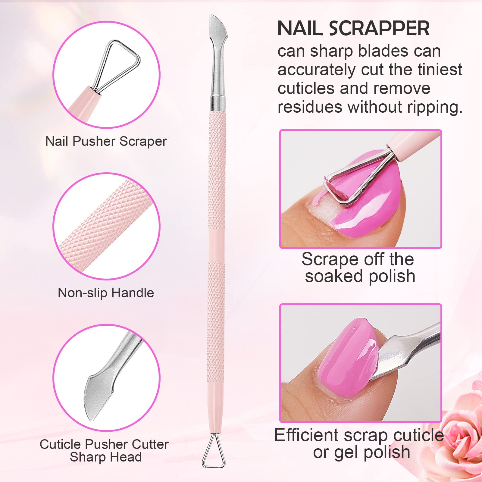 Detailed view of the Makartt gel nail scraper tool