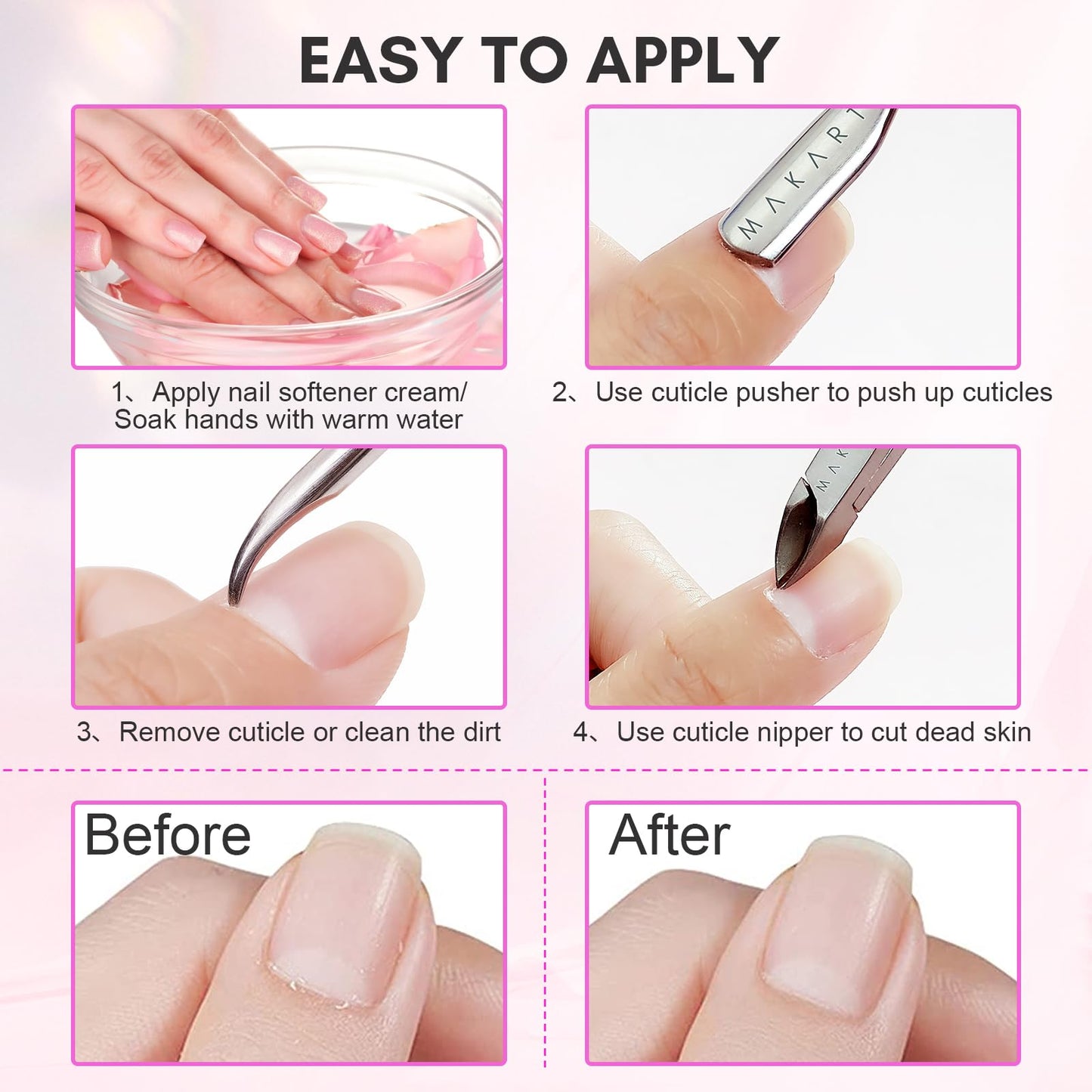 Makartt cuticle trimmer set packaging and contents display