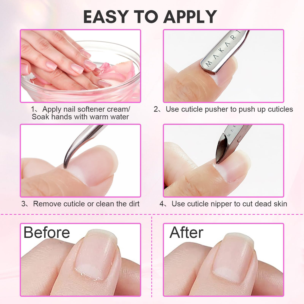 Makartt cuticle trimmer set packaging and contents display