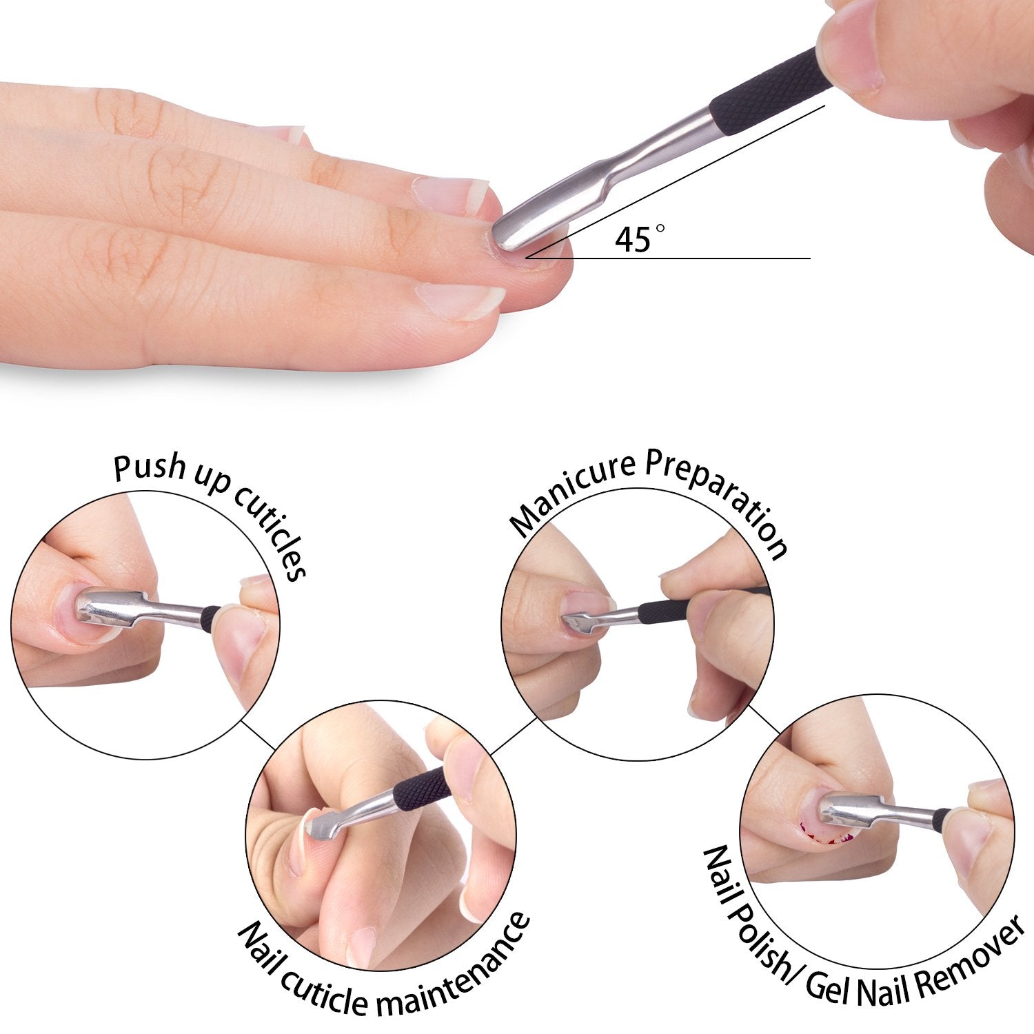 Ergonomic rubber grip detail on Ejiubas cuticle cutter