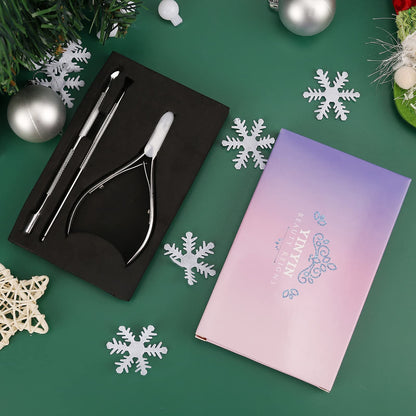 Yinyin cuticle trimmer and pusher set for fingernails and toenails