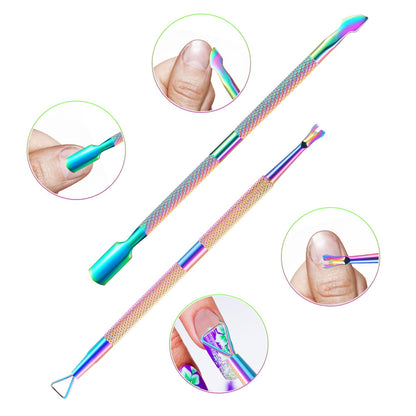 Stainless steel nail scraper for gel polish removal